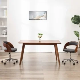 Drehbare Esszimmerstühle, 2 Stück, aus gebogenem Holz und grauem Stoff von vidaXL, Essstühle - Ref: Foro24-3054920, Preis: 24...