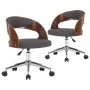 Drehbare Esszimmerstühle, 2 Stück, aus gebogenem Holz und grauem Stoff von vidaXL, Essstühle - Ref: Foro24-3054920, Preis: 24...