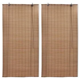 Bamboo roller blind 2 units brown 100x160 cm by vidaXL, Blinds and blinds - Ref: Foro24-3057519, Price: 46,57 €, Discount: %