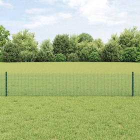 Reja con postes Verde 0.4 x 10 m Acero