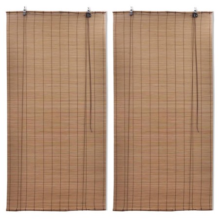 Bamboo roller blind 2 units brown 100x160 cm by vidaXL, Blinds and blinds - Ref: Foro24-3057519, Price: 56,41 €, Discount: %