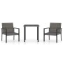 3-teiliges graues Garten-Ess-Set aus synthetischem Rattan von vidaXL, Gartensets - Ref: Foro24-3065711, Preis: 167,27 €, Raba...