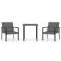 3-teiliges graues Garten-Ess-Set aus synthetischem Rattan von vidaXL, Gartensets - Ref: Foro24-3065711, Preis: 165,03 €, Raba...