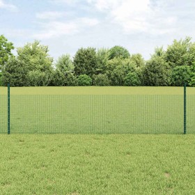 Reja con postes Verde 0.5 x 10 m Acero