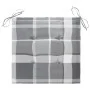 Garden chairs 6 pcs teak wood and gray checkered cushions by vidaXL, Garden chairs - Ref: Foro24-3065604, Price: 385,16 €, Di...