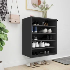 Schwarzer Schuhschrank aus Sperrholz, 60 x 35 x 70 cm von vidaXL, Schuhregale und Schuhorganisatoren - Ref: Foro24-808937, Pr...
