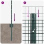 Reja con postes Verde 0.5 x 10 m Acero