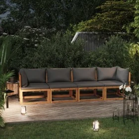 3-seater garden sofa with solid acacia wood cushion by vidaXL, Garden sets - Ref: Foro24-3057608, Price: 452,12 €, Discount: %