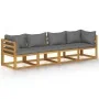 3-Sitzer-Gartensofa mit Kissen aus massivem Akazienholz von vidaXL, Gartensets - Ref: Foro24-3057608, Preis: 452,12 €, Rabatt: %