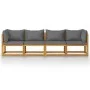 3-Sitzer-Gartensofa mit Kissen aus massivem Akazienholz von vidaXL, Gartensets - Ref: Foro24-3057608, Preis: 452,12 €, Rabatt: %
