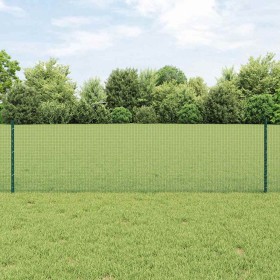 Reja con postes Verde 0.6 x 10 m Acero