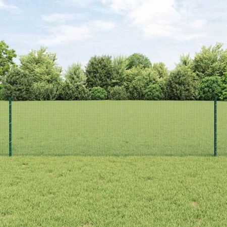 Reja con postes Verde 0.6 x 10 m Acero