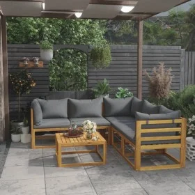 6-piece garden furniture set with solid acacia wood cushions by vidaXL, Garden sets - Ref: Foro24-3057612, Price: 566,39 €, D...