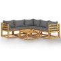 6-piece garden furniture set with solid acacia wood cushions by vidaXL, Garden sets - Ref: Foro24-3057612, Price: 513,37 €, D...