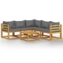 6-teiliges Gartenmöbel-Set mit Kissen aus massivem Akazienholz von vidaXL, Gartensets - Ref: Foro24-3057612, Preis: 538,91 €,...