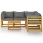 6-teiliges Gartenmöbel-Set mit Kissen aus massivem Akazienholz von vidaXL, Gartensets - Ref: Foro24-3057612, Preis: 538,91 €,...