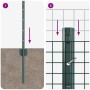Reja con postes Verde 0.6 x 10 m Acero