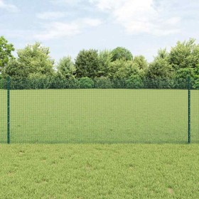 Reja con postes Verde 0.8 x 10 m Acero