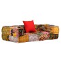 Puf modular de 2 plazas de tela patchwork