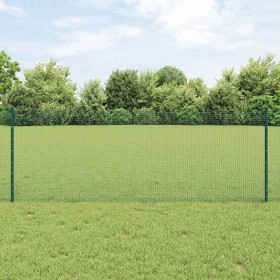 Reja con postes Verde 0.8 x 10 m Acero
