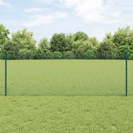 Reja con postes Verde 0.8 x 10 m Acero