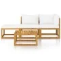 Garden furniture 4 pcs cream cushions solid acacia wood by vidaXL, Garden sets - Ref: Foro24-3057659, Price: 385,71 €, Discou...