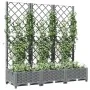 Planter with trellis PP light gray 120x40x121.5 cm by vidaXL, Pots and planters - Ref: Foro24-153273, Price: 93,10 €, Discoun...