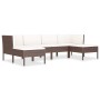 6-teiliges Gartenmöbel-Set und braune synthetische Rattankissen von vidaXL, Gartensets - Ref: Foro24-3056961, Preis: 646,90 €...