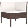 6-teiliges Gartenmöbel-Set und braune synthetische Rattankissen von vidaXL, Gartensets - Ref: Foro24-3056961, Preis: 646,90 €...