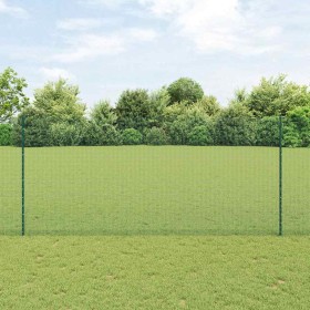 Reja con postes Verde 1.4 x 10 m Acero