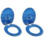 Toilet seat with soft close lid, 2 units, blue MDF, water drop design. by vidaXL, Toilet and bidet seats - Ref: Foro24-305641...