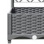 Planter with trellis PP light gray 120x40x121.5 cm by vidaXL, Pots and planters - Ref: Foro24-153273, Price: 93,10 €, Discoun...