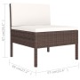 6-teiliges Gartenmöbel-Set und braune synthetische Rattankissen von vidaXL, Gartensets - Ref: Foro24-3056961, Preis: 646,90 €...