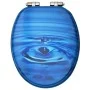 WC-Sitz mit Soft-Close-Deckel 2 Stk. MDF blaues Wassertropfen-Design von vidaXL, Toiletten- und Bidetsitze - Ref: Foro24-3056...