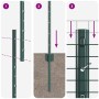 Reja con postes Verde 1.4 x 10 m Acero