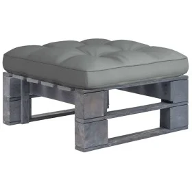 Gray impregnated pine wood pallet garden ottoman by vidaXL, Modular outdoor sofas - Ref: Foro24-3066411, Price: 60,25 €, Disc...