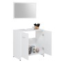 Juego muebles de baño 3 pzas madera de ingeniería blanco