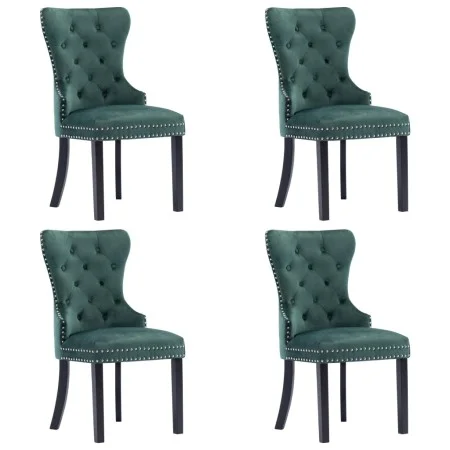 Dining chairs 4 units dark green velvet by vidaXL, dining chairs - Ref: Foro24-3055875, Price: 758,40 €, Discount: %