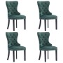 Sillas de comedor 4 unidades terciopelo verde oscuro de vidaXL, Sillas de comedor - Ref: Foro24-3055875, Precio: 777,74 €, De...