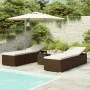 Tumbonas de jardín y mesita 3 piezas ratán sintético marrón de vidaXL, Tumbonas - Ref: Foro24-3057663, Precio: 311,13 €, Desc...