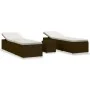 Gartenliegen und Tisch 3 Stück braunes synthetisches Rattan von vidaXL, Liegen - Ref: Foro24-3057663, Preis: 311,13 €, Rabatt: %