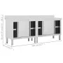 Work tables with sliding doors, 2 units, steel, 200x50x(95-97)cm by vidaXL, Restoration - Ref: Foro24-3055902, Price: 526,28 ...