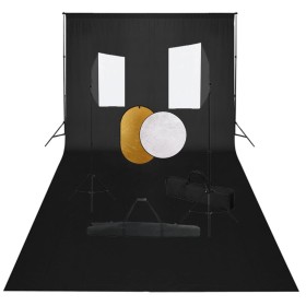 Kit de estudio fotográfico con luces softbox, fondo y reflector