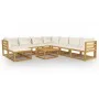 Muebles de jardín 9 pzas cojines crema madera maciza de acacia de vidaXL, Conjuntos de jardín - Ref: Foro24-3057651, Precio: ...
