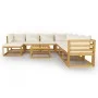 Muebles de jardín 9 pzas cojines crema madera maciza de acacia de vidaXL, Conjuntos de jardín - Ref: Foro24-3057651, Precio: ...