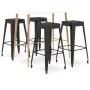 High table and bar stools 5 pieces black and white by vidaXL, Furniture sets for kitchens and dining rooms - Ref: Foro24-3057...