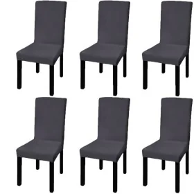 Gerader elastischer Stuhlbezug 6 Einheiten anthrazitgrau von vidaXL, Abdeckungen - Ref: Foro24-131422, Preis: 23,10 €, Rabatt: %