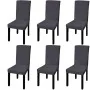 Funda para silla elástica recta 6 unidades gris antracita de vidaXL, Fundas - Ref: Foro24-131422, Precio: 23,10 €, Descuento: %