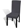 Funda para silla elástica recta 6 unidades gris antracita de vidaXL, Fundas - Ref: Foro24-131422, Precio: 23,10 €, Descuento: %