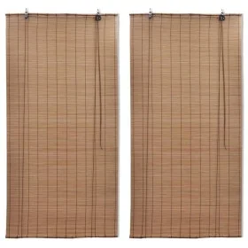 Bamboo roller blind 2 units brown 150x220 cm by vidaXL, Blinds and blinds - Ref: Foro24-3057521, Price: 80,42 €, Discount: %